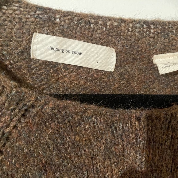 Anthropologie Metallic Bell-Sleeve Sweater w/Leather Tie - Picture 3 of 7